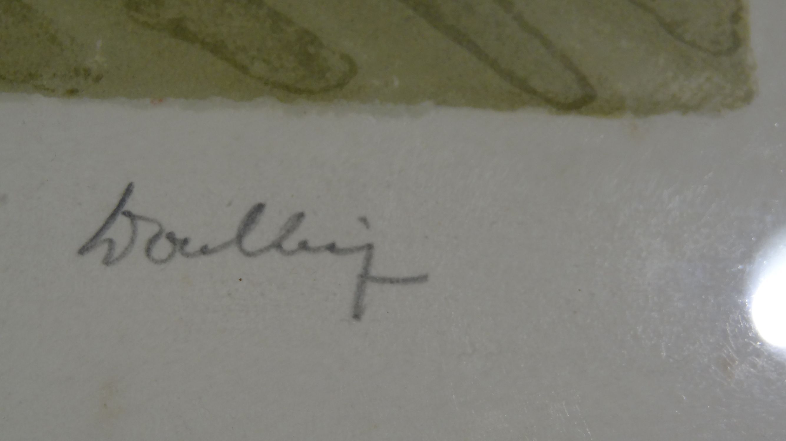 Lithograph sailboats in port 57 x 79 cm