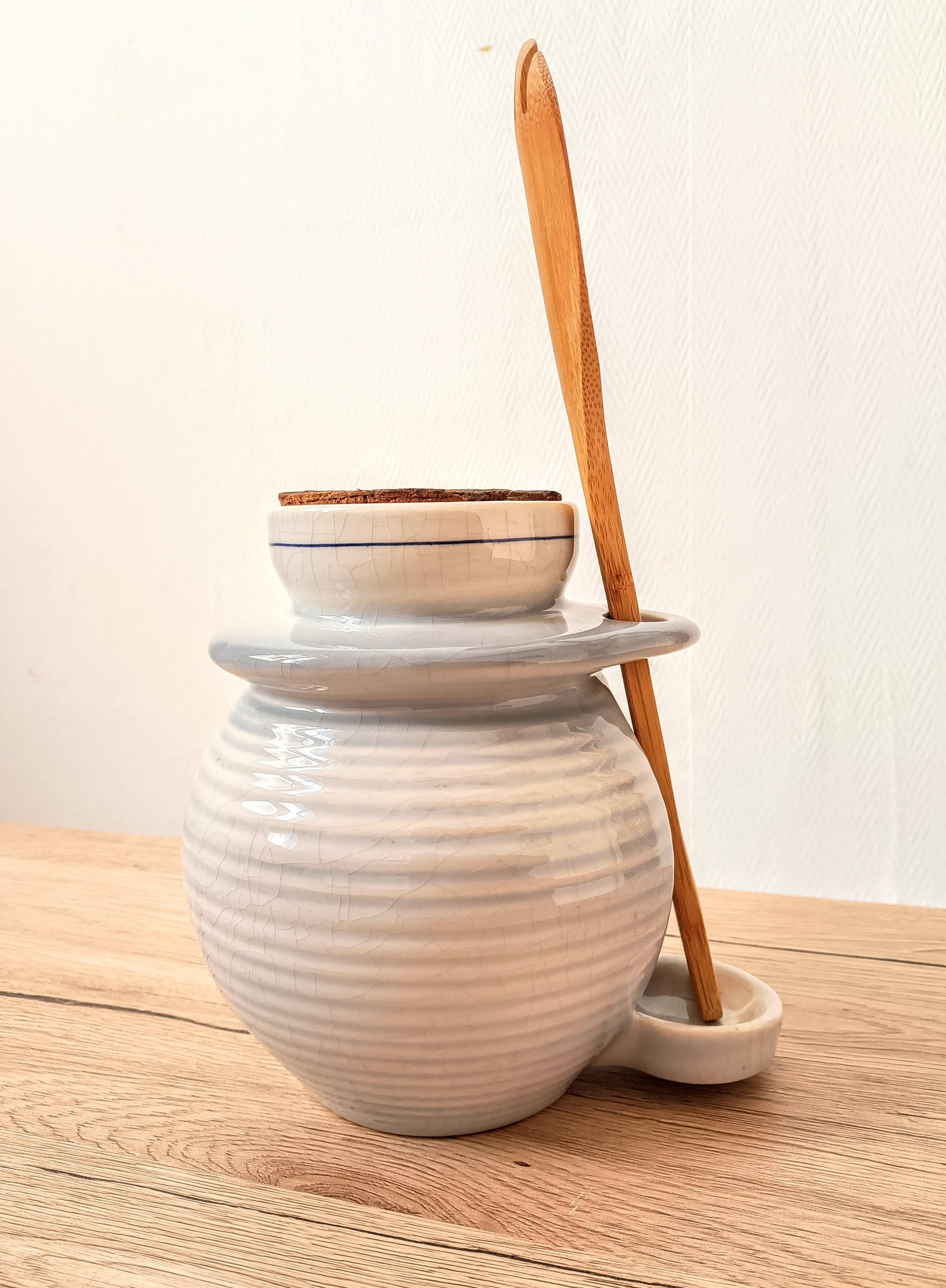 Saint Amand earthenware pickle or olive pot