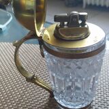 Table lighter 1950/1960 crystal and bronze