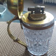 Briquet de table 1950/1960 cristal et bronze