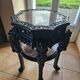 Antique Orientalist gueridon, carved – double marble top – late 19th century.