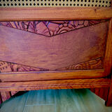 Vintage Parisian wardrobe in wood and caning – Art style