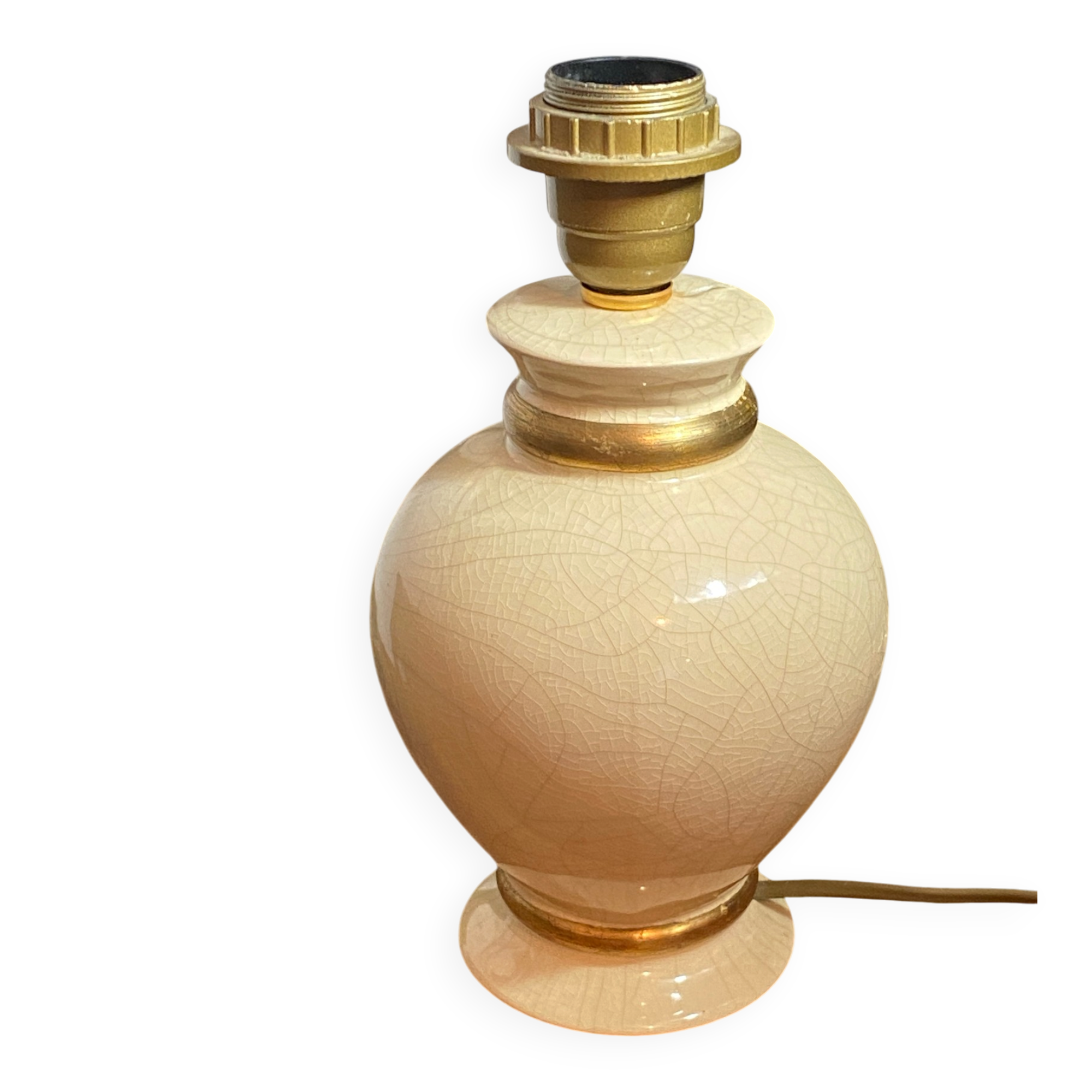 Pied de lampe en céramique craquelée  Le Dauphin