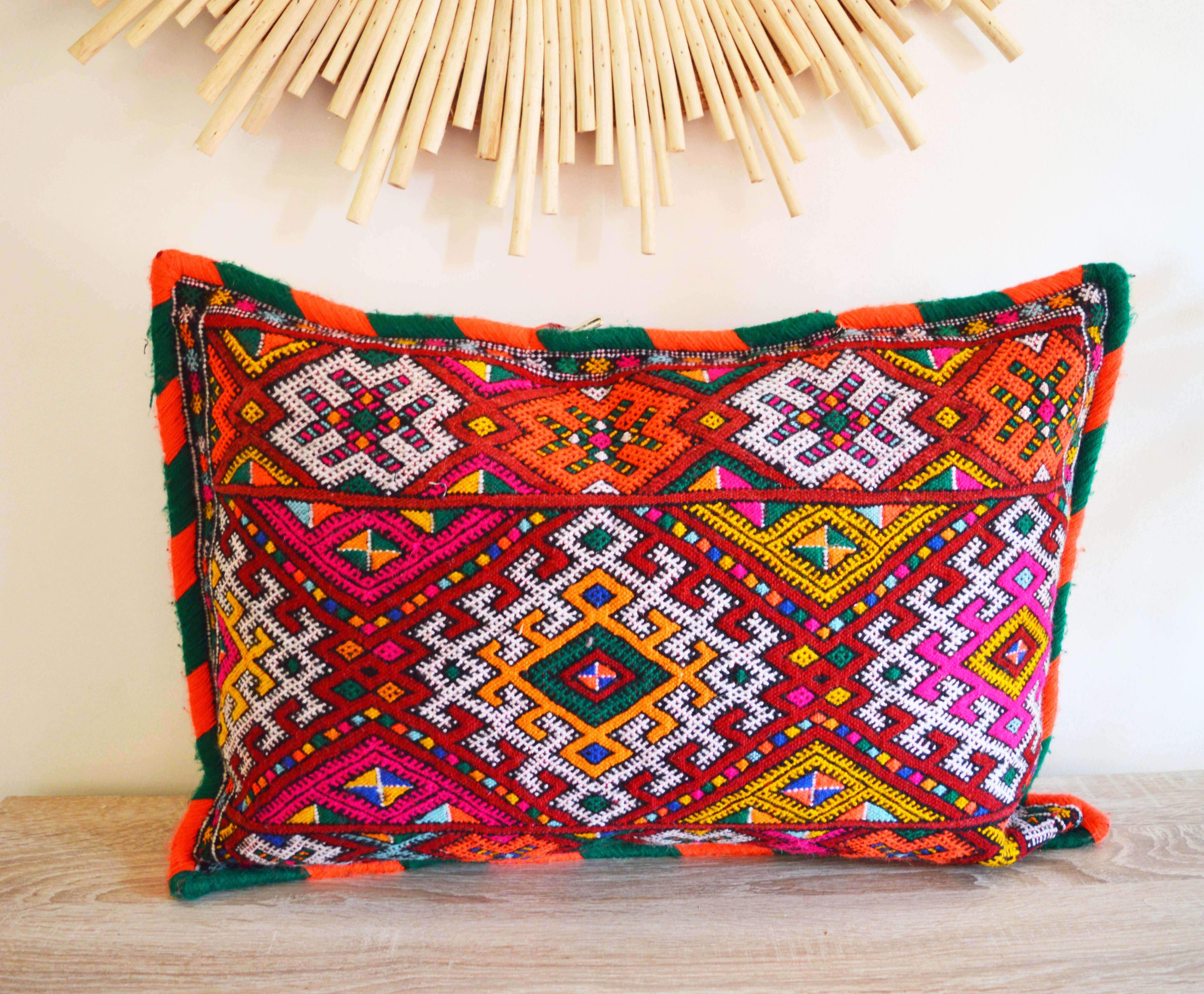 Coussin kilim multicolore 61 x 43 cm