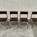 4 vintage leather/iron chairs