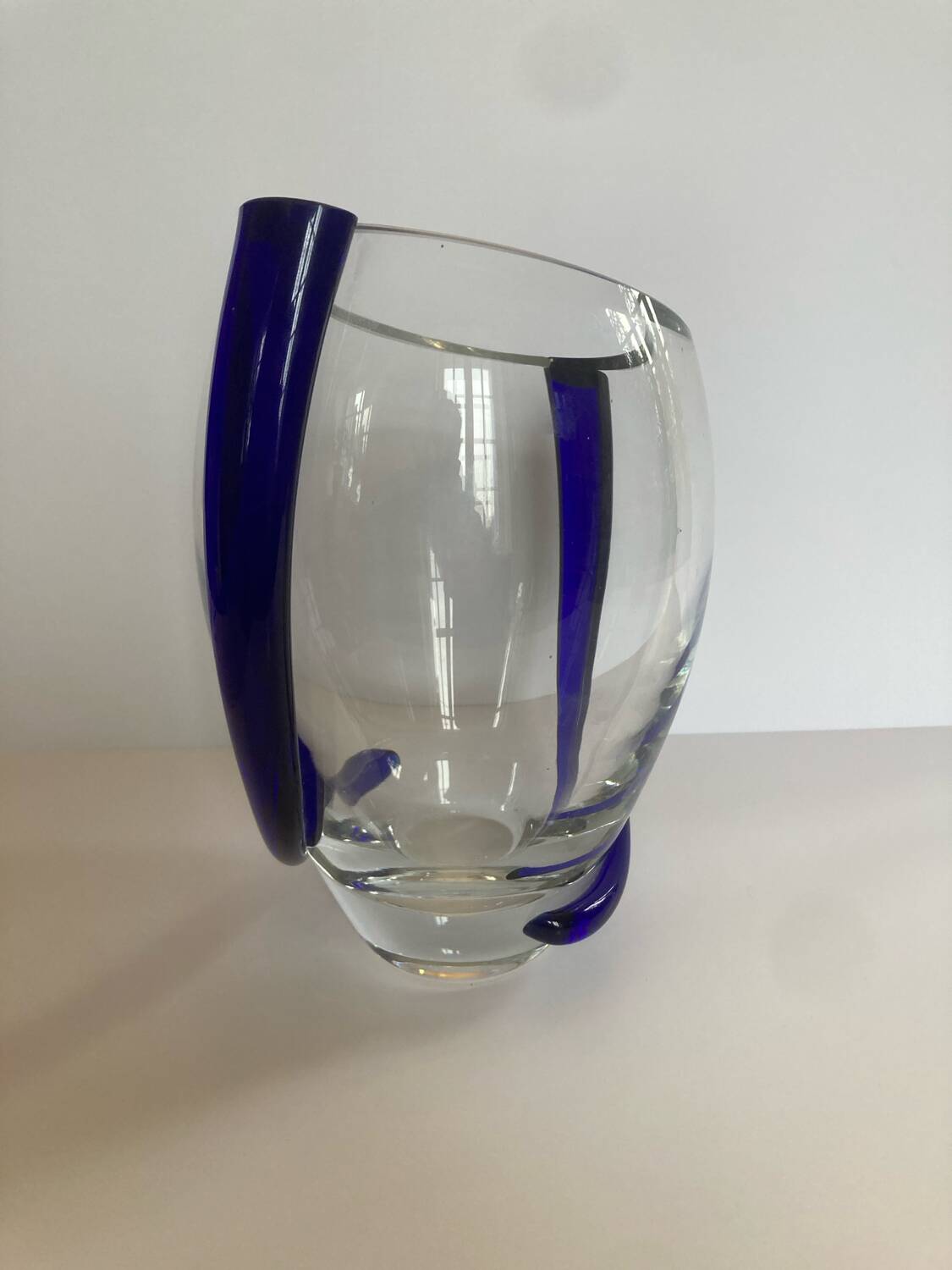 Krosno cobalt swirl glass vase