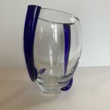 Vase verre tourvillon cobalt krosno