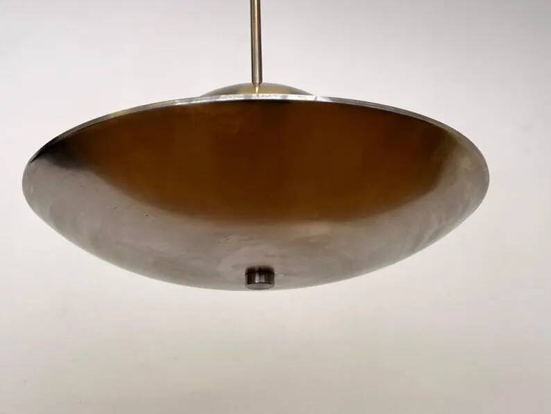Chrome Bauhaus pendant - Czechoslovakia, circa 1930s / functionalism
