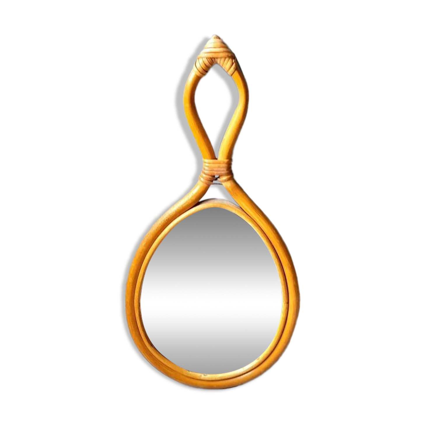 1960s rattan drop mirror