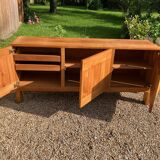 1970s brutalist solid elm sideboard