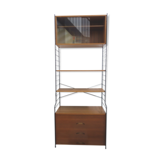 Wall unit by WHB 1960s Dark metal and dark wood