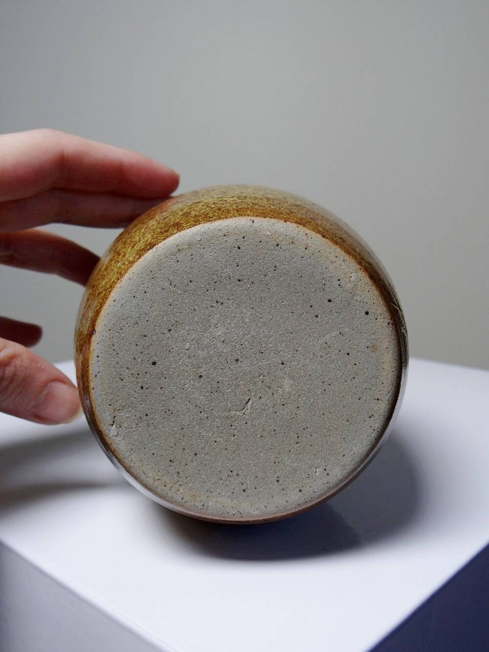 High soliflore turned stoneware vintage 90-2000 Christophe and Natalie Hurtault