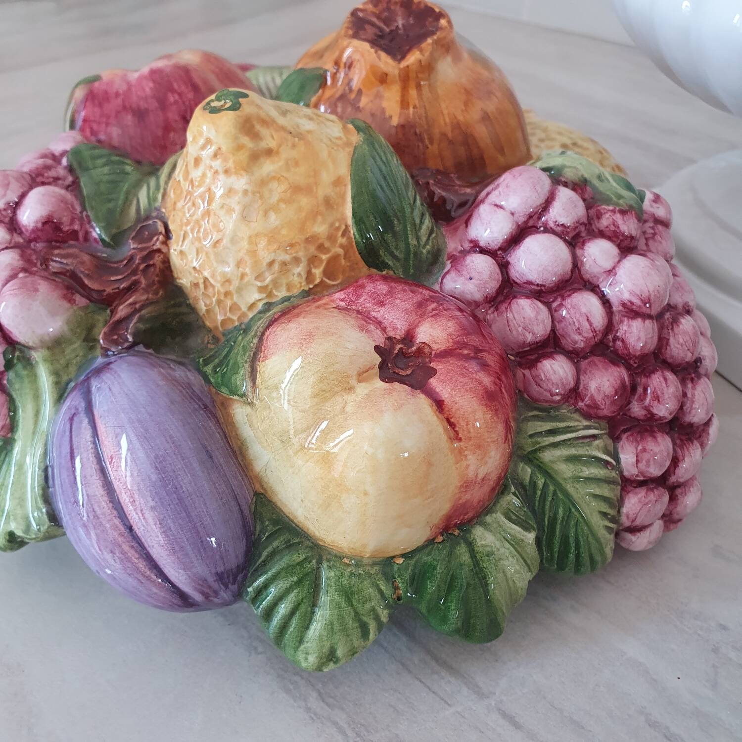 Medici vase and slipware fruit composition