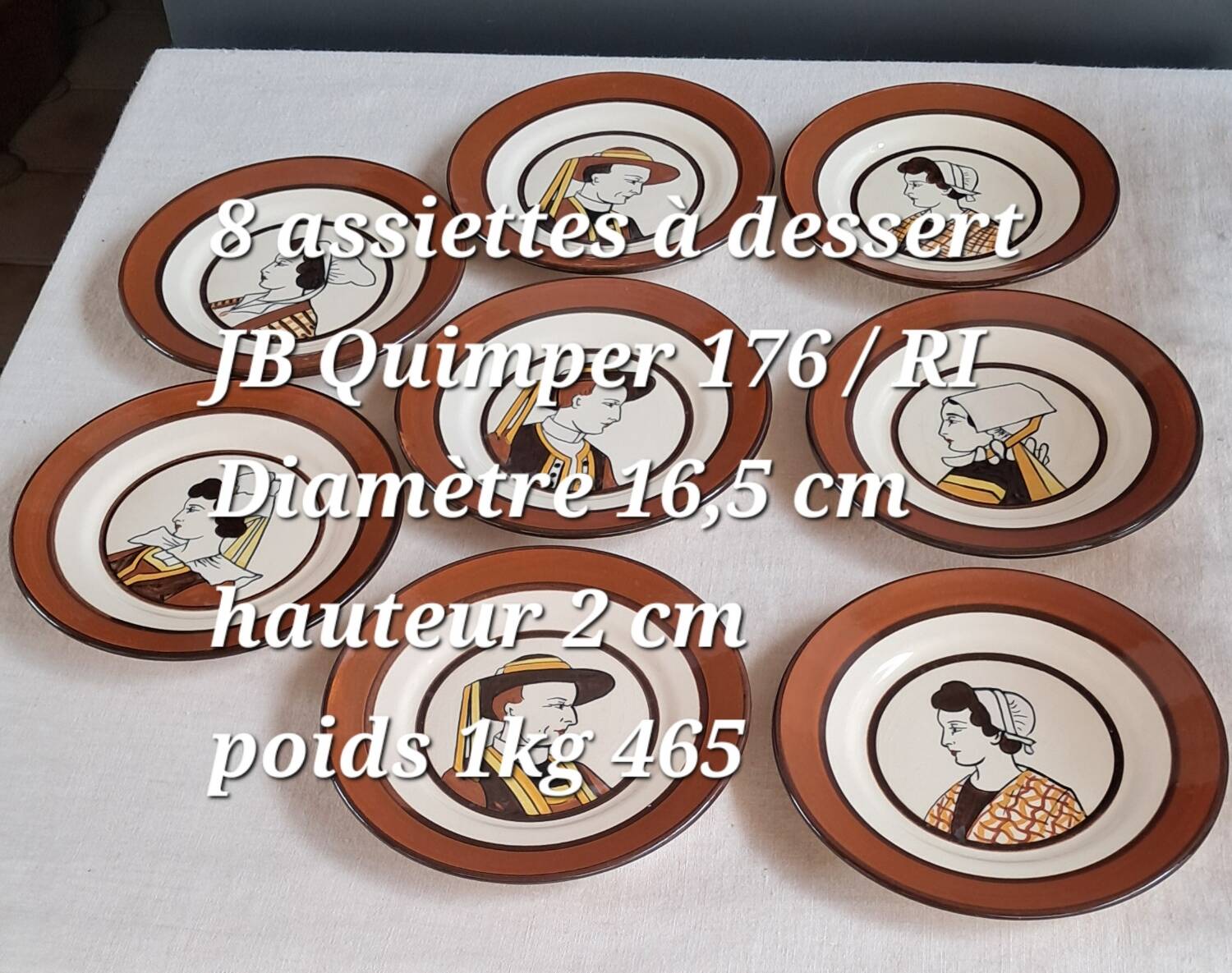 JP Quimper dessert plates