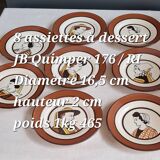 JP Quimper dessert plates