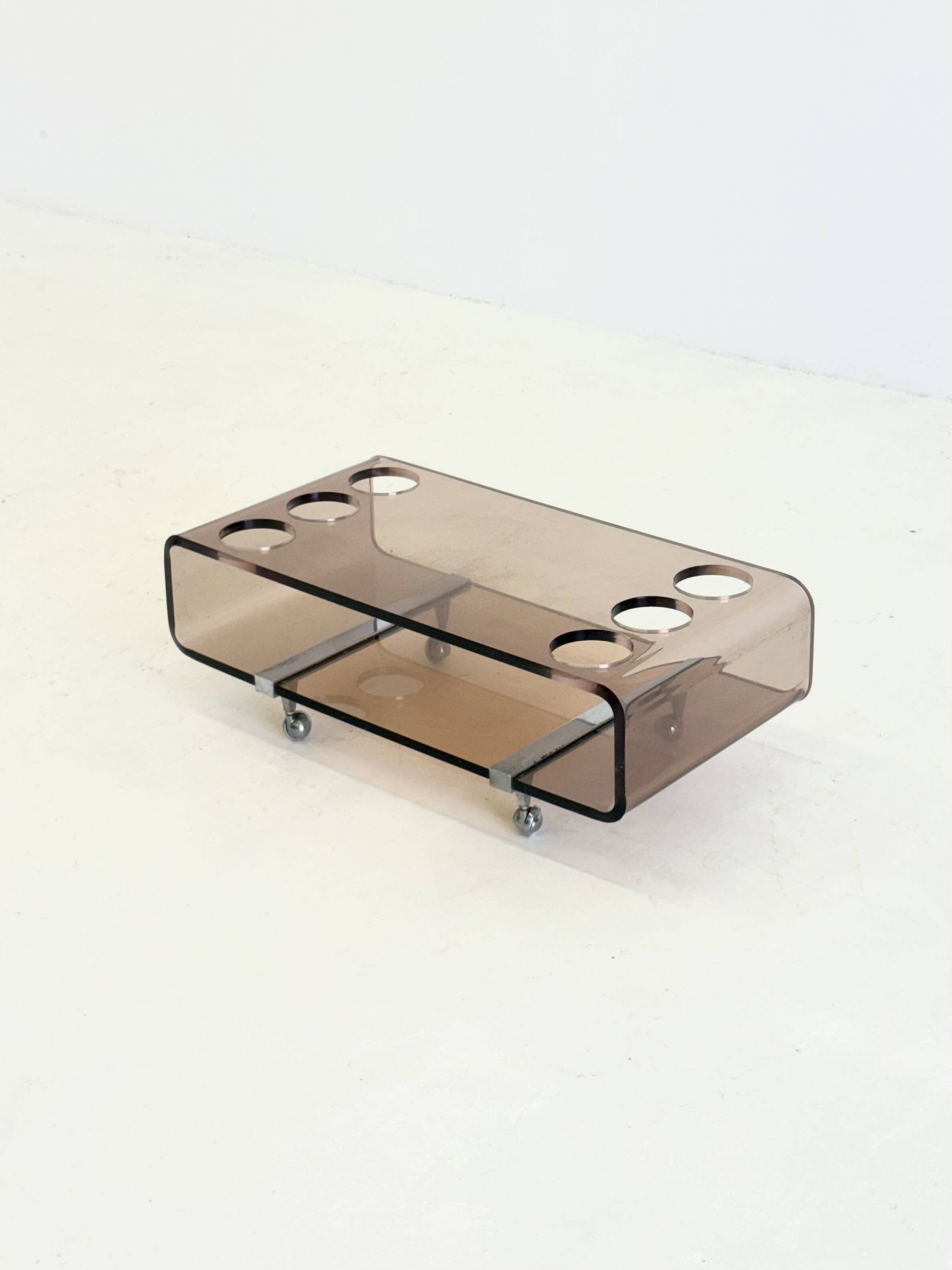 Lucite Bar Cart by Michel Dumas for Roche Bobois
