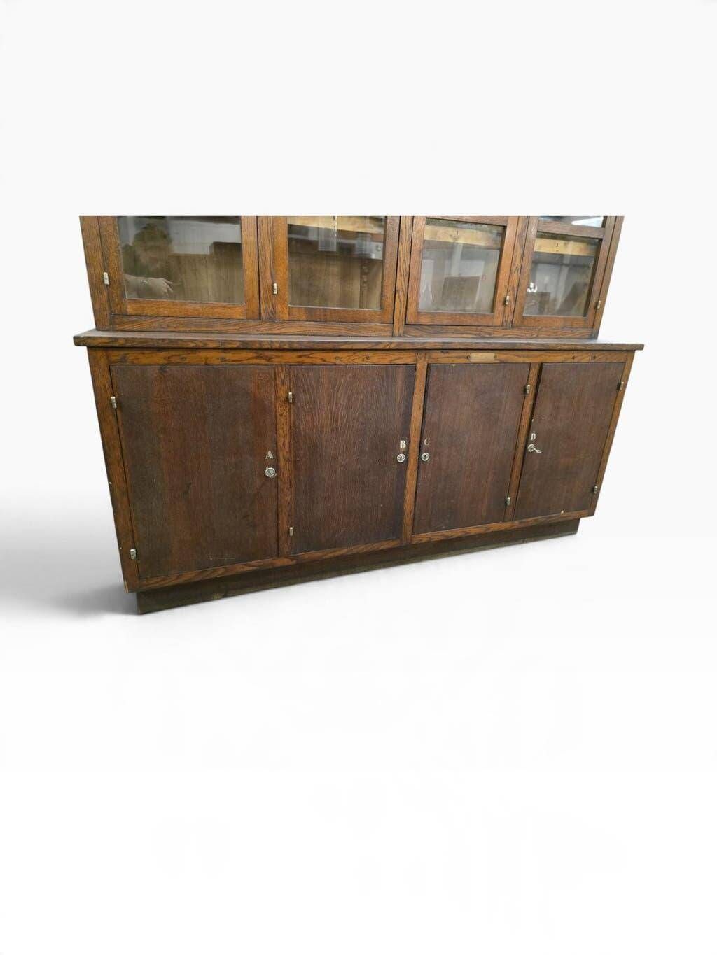 Vintage XL industrial display cabinet / pharmacy cabinet / laboratory cabinet