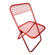Chaise pliante en métal rouge