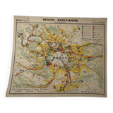 Ancienne carte scolaire Hachette – Bassin parisien & Région parisienne
