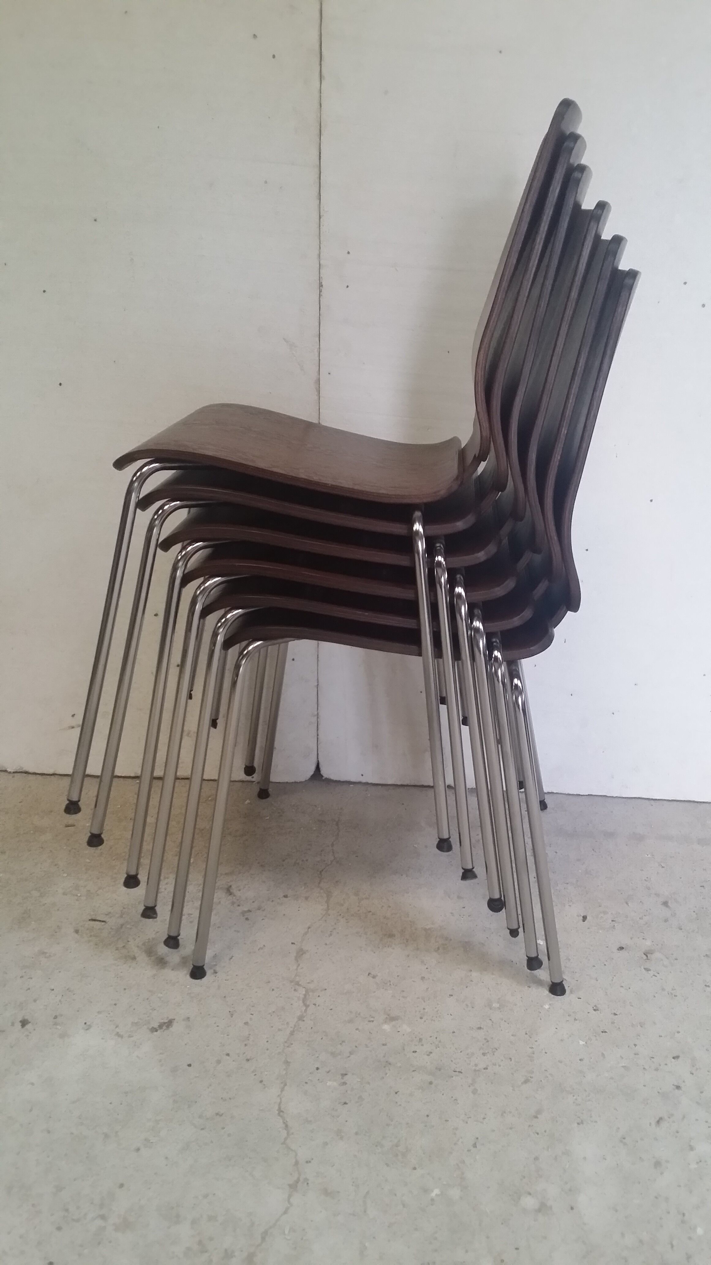 Set of 6 Danish thermoformed chairs