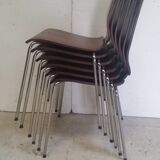 Set of 6 Danish thermoformed chairs