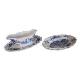 Set of a gravy boat and 2 Sarreguemines ceramic ravines, Derby model