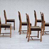 1970s, set 6 pcs of Danish dinning chairs, original good condition, oak wood.