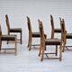 1970s, set 6 pcs of Danish dinning chairs, original good condition, oak wood.