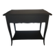 Mat black console / natural wood / gilding – Louis XV style Unique piece