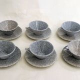 Set of 6 speckled cups & saucers