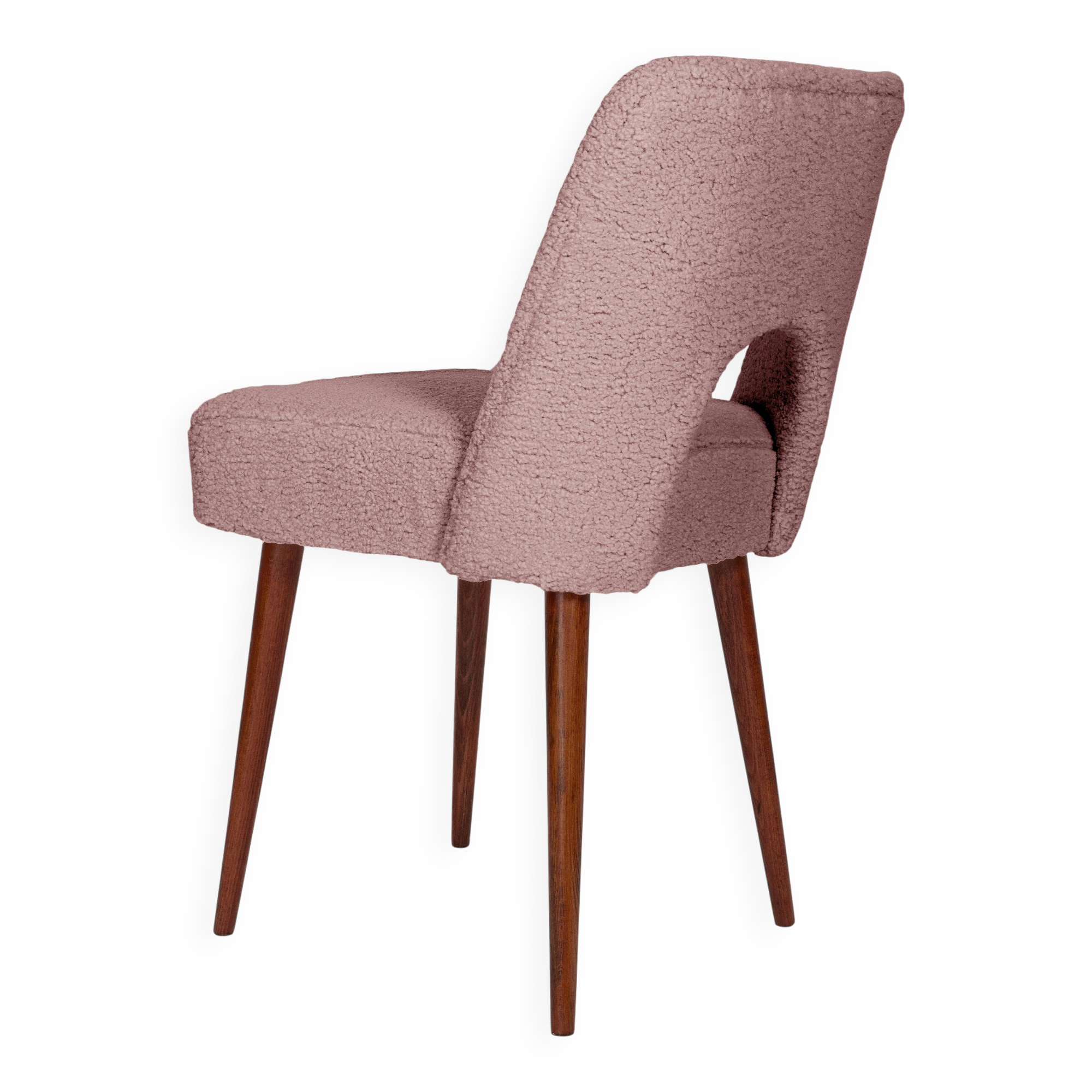 Shell chair in pink boucle, 1960s