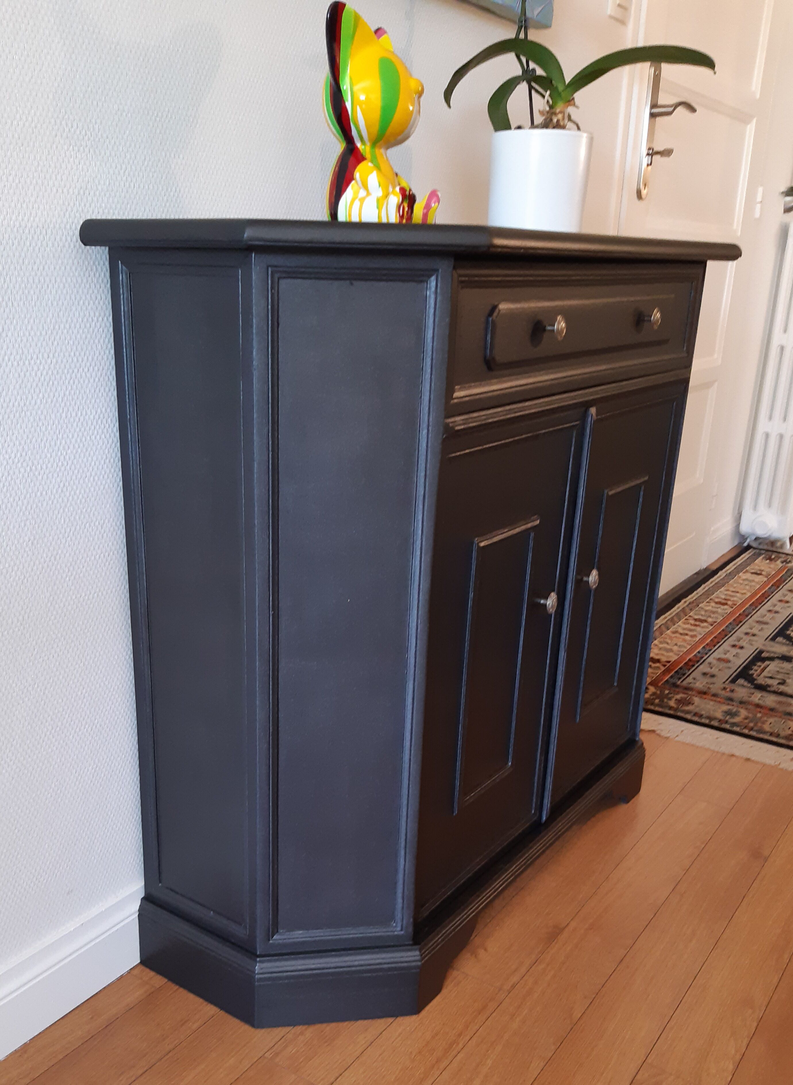 2-door "black steel" dresser