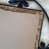 Old Art Deco mirror wrought iron hammered vegetal decoration