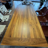 Dining table ligne roset model trapèze in solid walnut with oil finish.