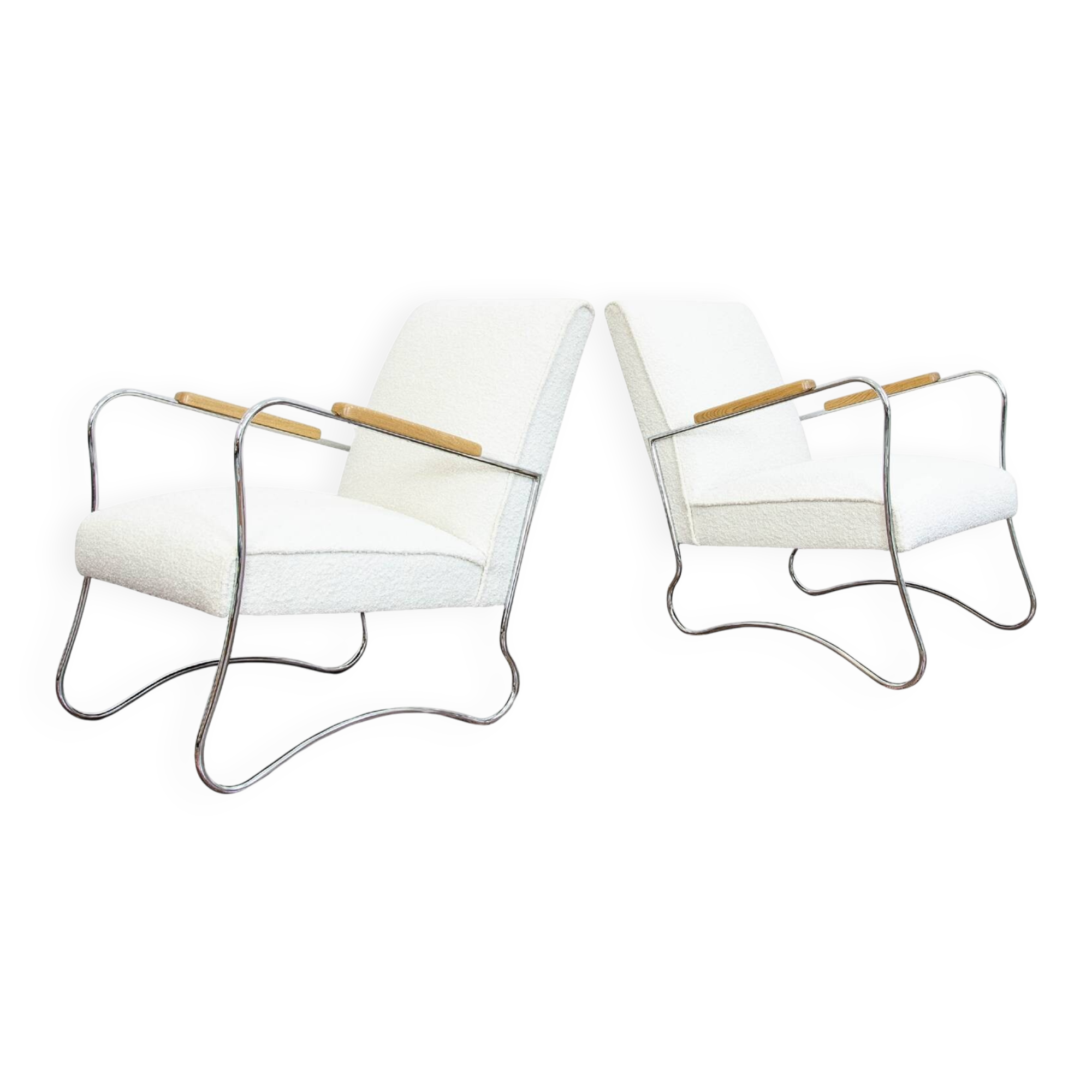 Bauhaus style armchairs, 1950s, Poland, set of 2