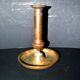 Antique push candle holder, 18th century gilded carved bronze candlestick.