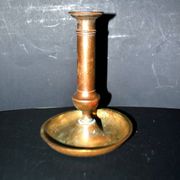 Antique push candle holder, 18th century gilded carved bronze candlestick.