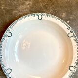 Round and hollow dish St Amand & Hamage in white and blue iron earth