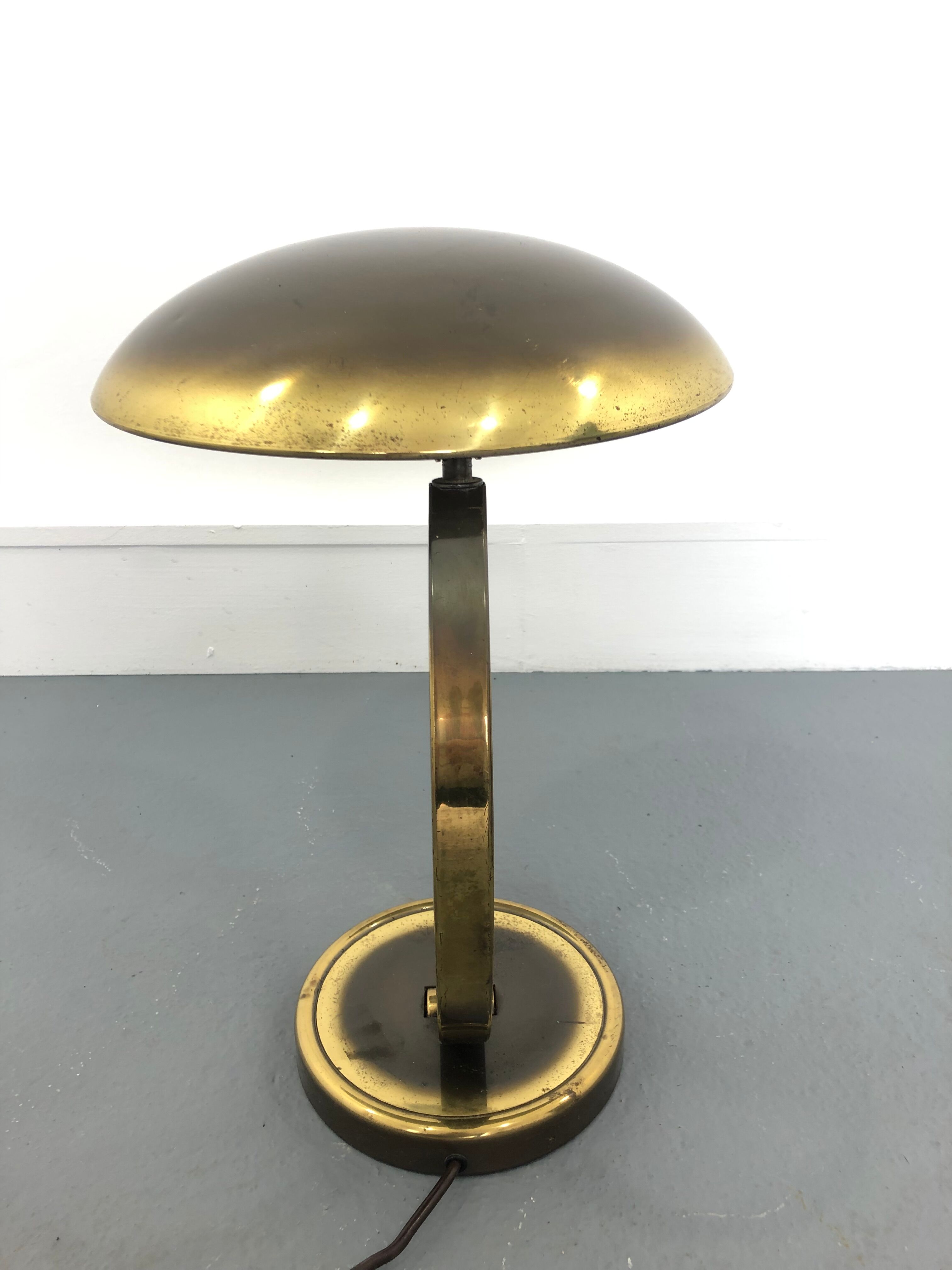 Brass bauhaus desk lamp 6751 by christian dell for kaiser leuchten, 1930s