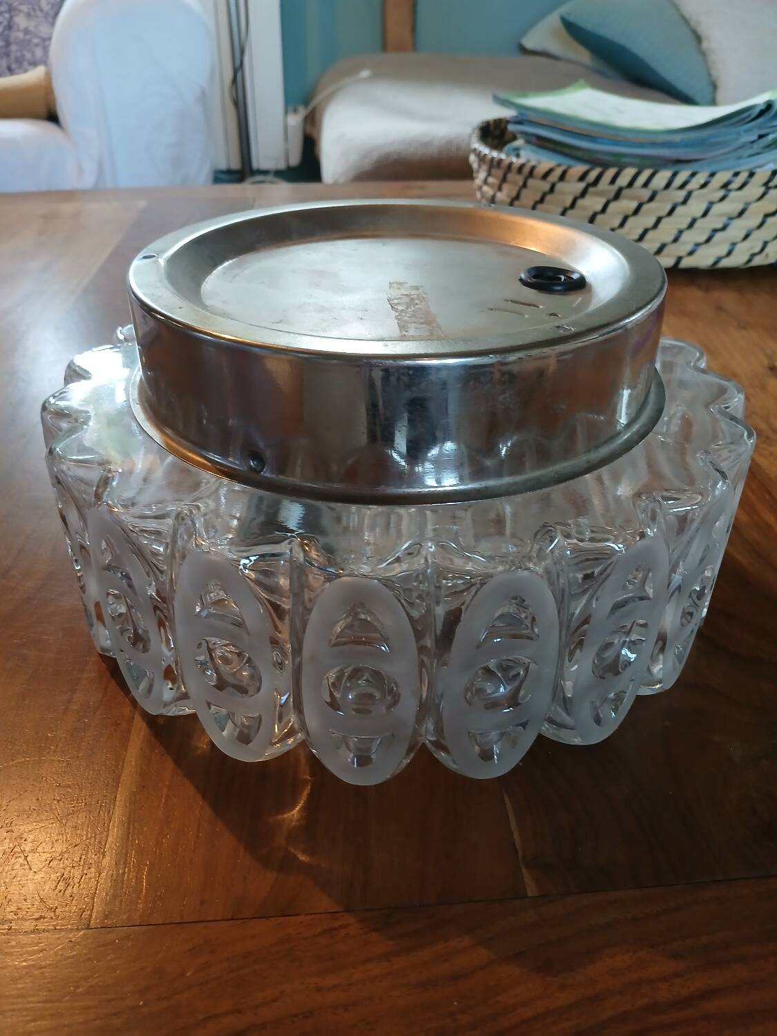 Large vintage glass ceiling light