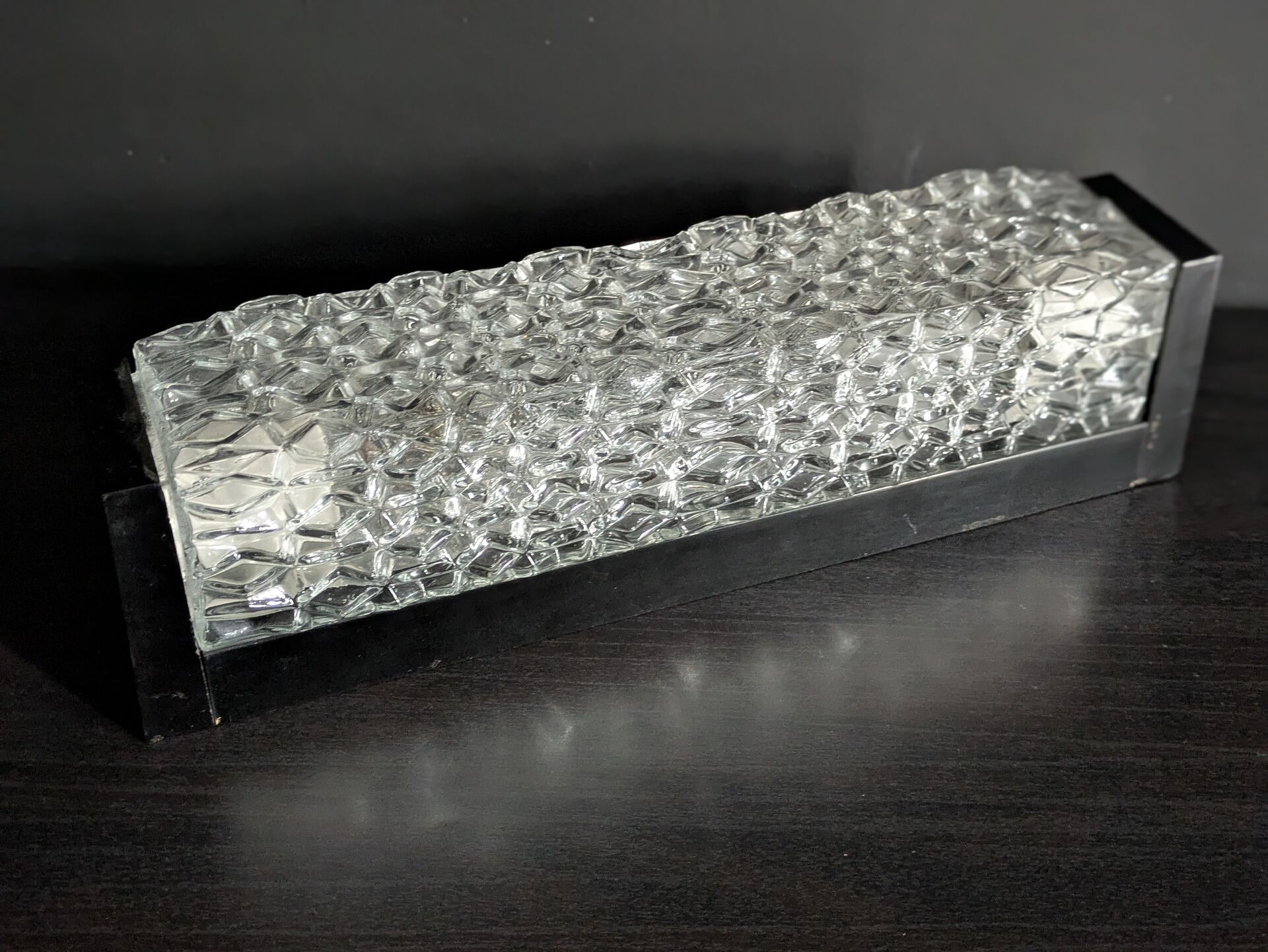 Vintage wall light RZB moulded glass and Bakelite (Germany circa 1960/1970)