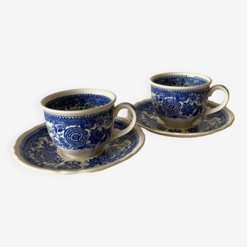 Villeroy and Boch Burgenland blue coffee cups and saucers