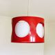 Vintage UFO ceiling light in red metal and white glass