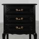 Louis XV Style Chest of Drawers in Black Lacquered Oak, France, 1950s