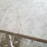 Bistro table cast iron and white marble - garden terrace