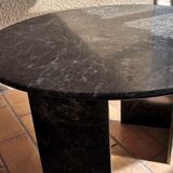 Round gray marble dining room table 70s/80s vintage