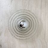 Applique murale en verre glacé épais et structuré, montage encastré, par Peill & Putzler, 1970