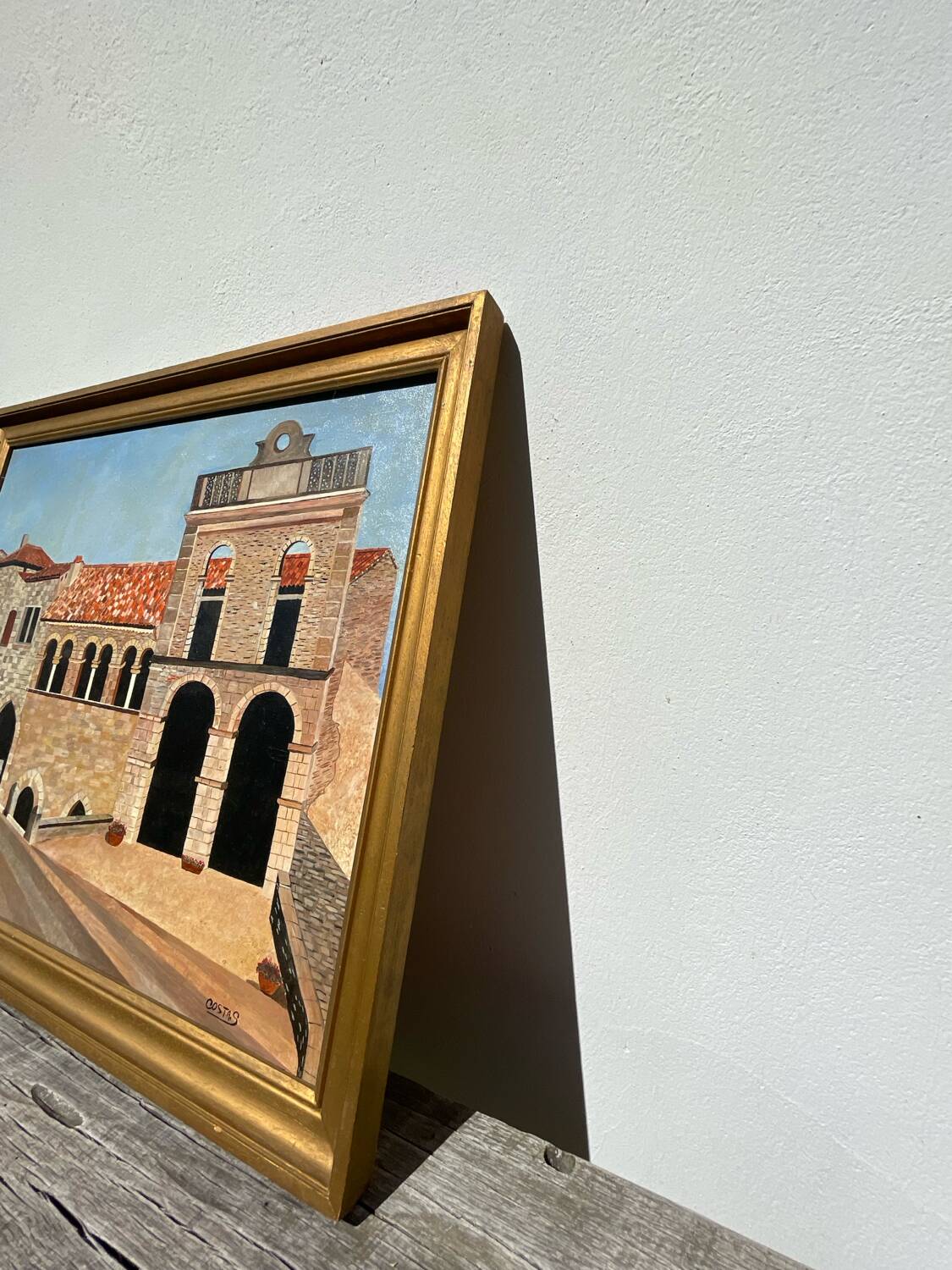 Tableau paysage italien peinture huile