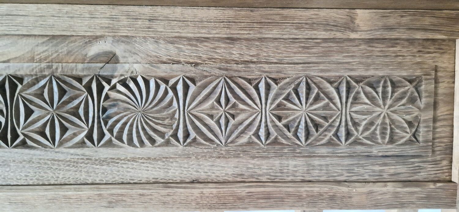 Old carved wood wall shelf