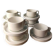 7 sarreguemines bistro cups and saucers - cnp - white porcelain